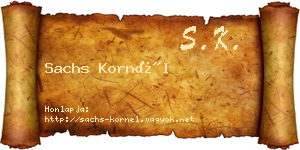 Sachs Kornél névjegykártya