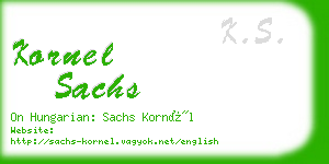kornel sachs business card